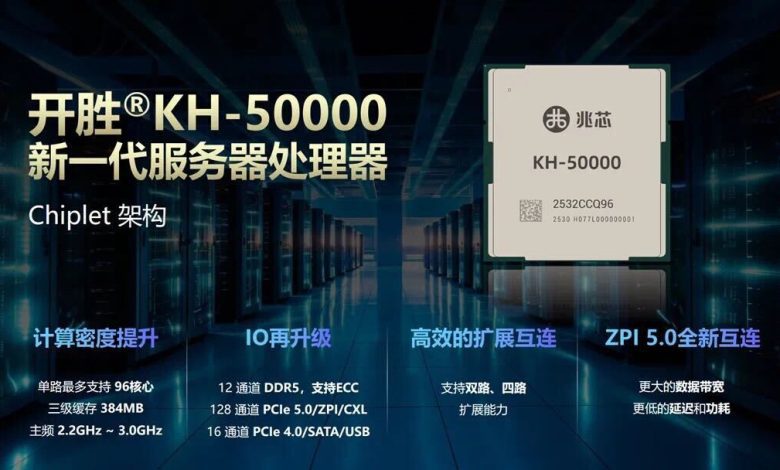 Zhaoxin Luncurkan CPU KH-50000 96-Core dan Prosesor AI KX-7000N, Siap Tantang AMD EPYC