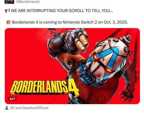 Borderlands 4 Akan Hadir di Switch 2, Hanya Berselang Dua Minggu dari Rilis Utama