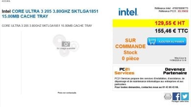 Intel Core Ultra 3 205 Muncul Kembali di Pasaran dengan Harga €155