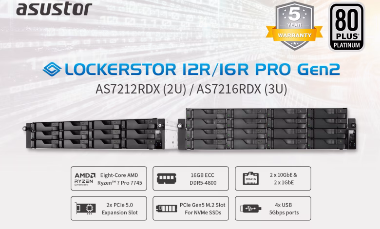 ASUSTOR Rilis Lockerstor 12R Pro Gen2 dan 16R Pro Gen2: NAS Rackmount Kelas Profesional dengan Kinerja Tinggi