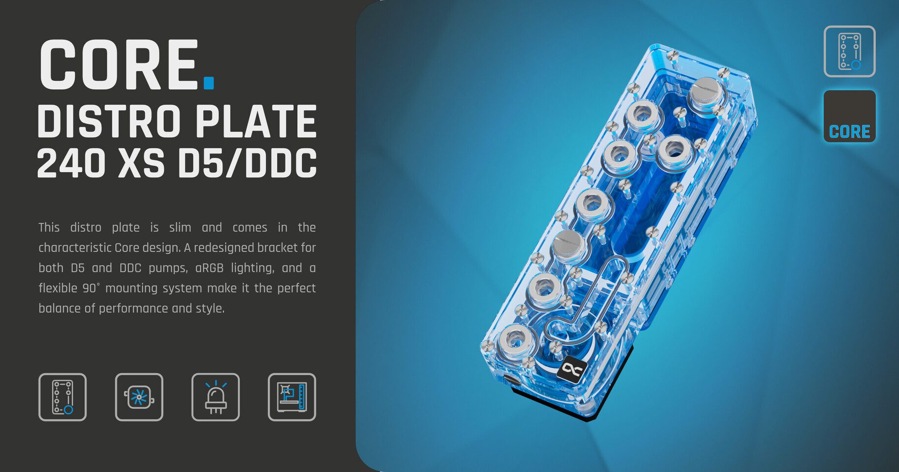 Alphacool Hadirkan Core Distro Plate 240 XS D5/DDC: Solusi Watercooling Ringkas dan Elegan