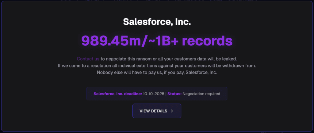ShinyHunters Salesforce leaks
