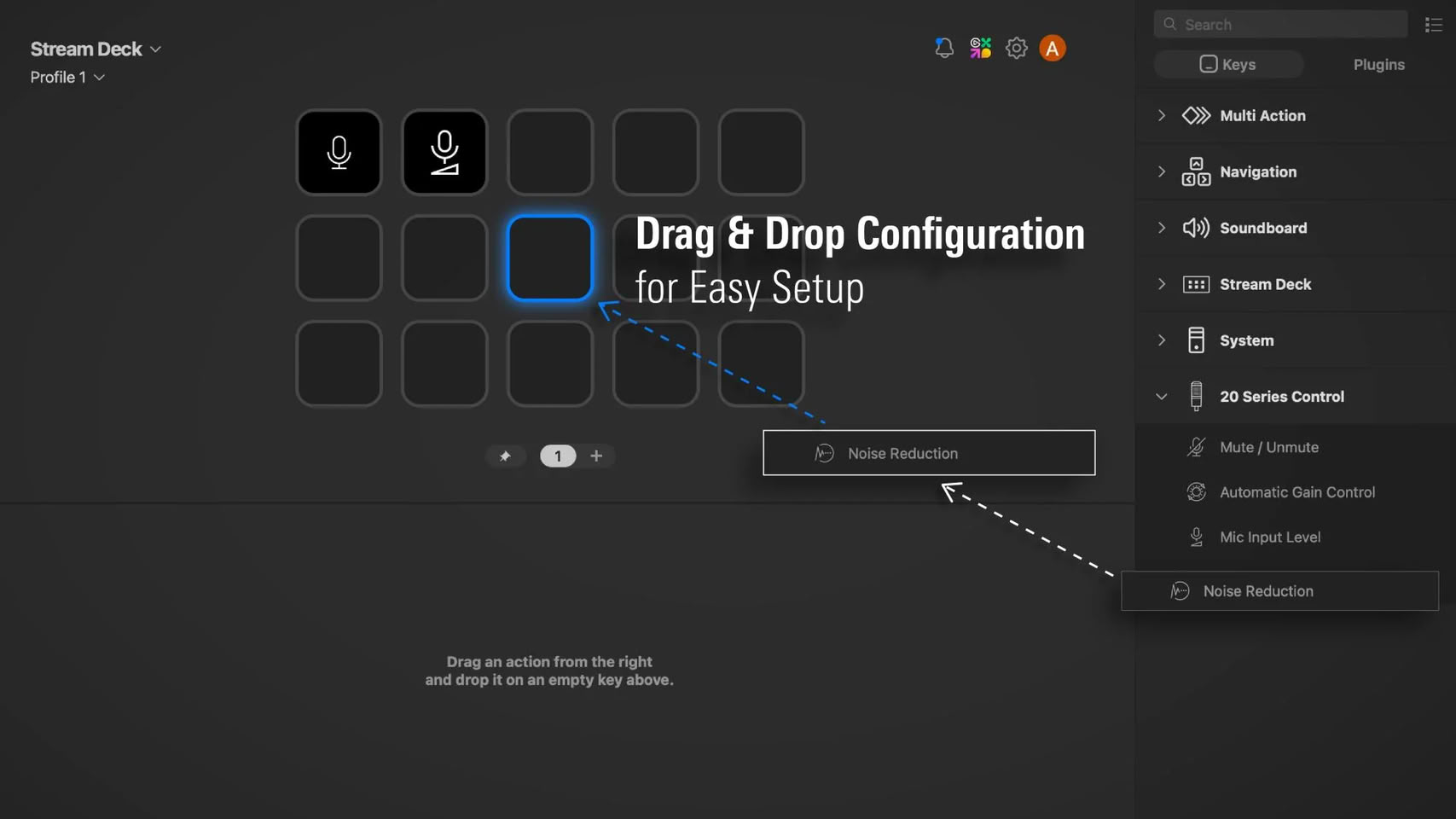 Audio-Technica 20 Series Control Application untuk Stream Deck
