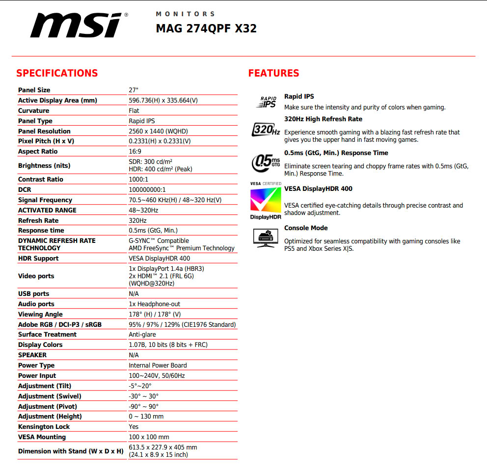 MSI MAG WQHD Gaming Monitor 5