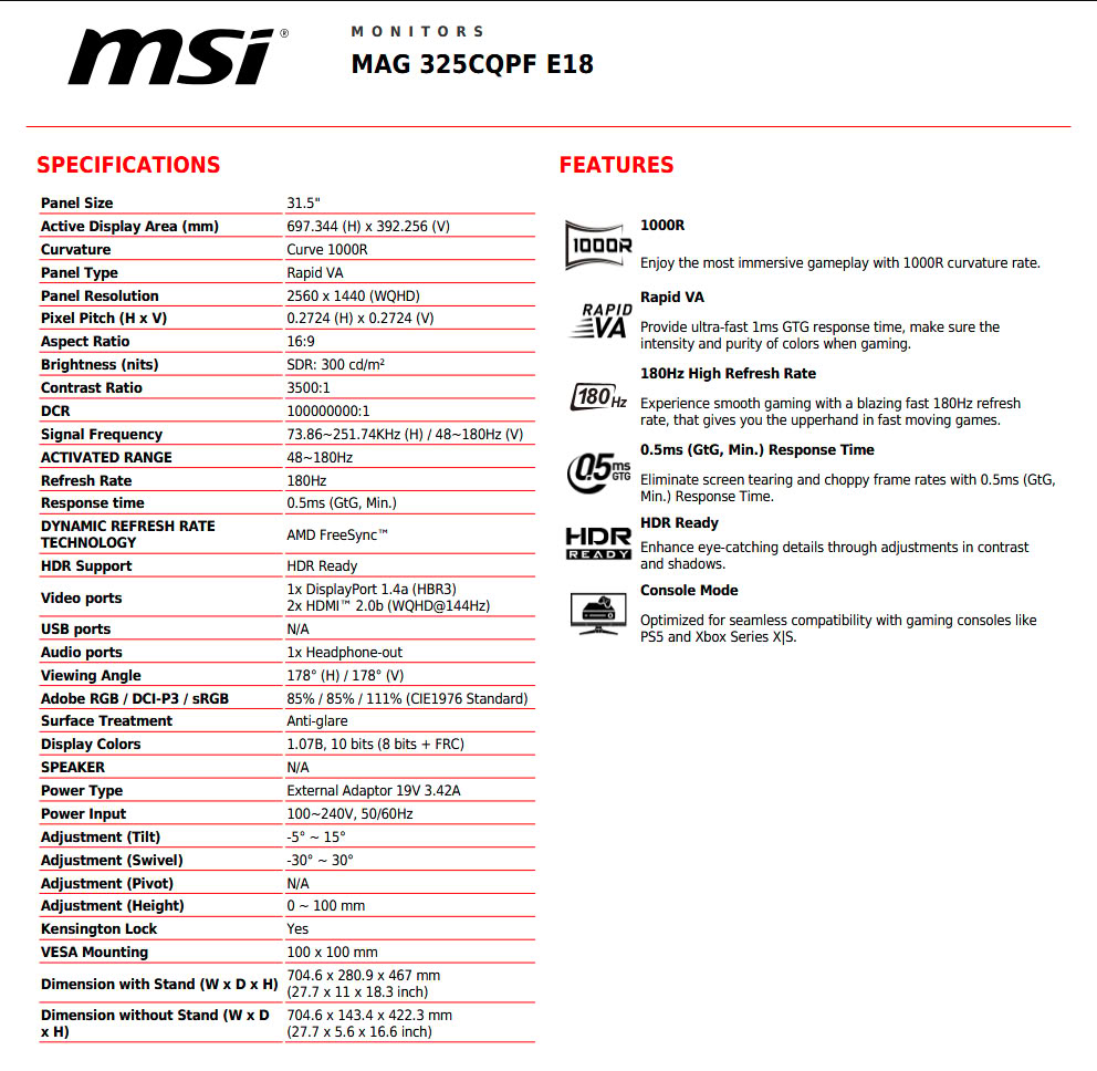 MSI MAG WQHD Gaming Monitor 6