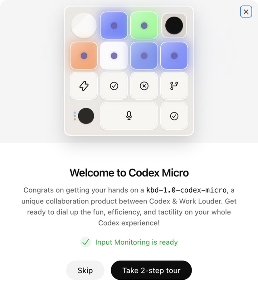 OpenAI Codex Micro AI Assistant Keypad